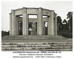 Allenstein, Stadtkreis Allenstein  Allenstein, Abstimmungsdenkmal