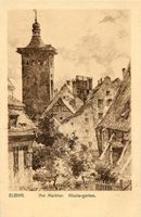 Elbing, Stadt, Stadtkreis Elbing Elbing, Am Markttor, Klostergarten, Künstlerkarte Эльбинг, у рыночных ворот, монастырский сад, художественная открытка