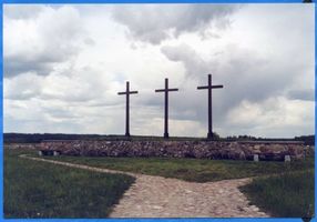Bartendorf, Kreis Lyck Bartossen, Soldatenfriedhof, Golgatha-Kreuze 