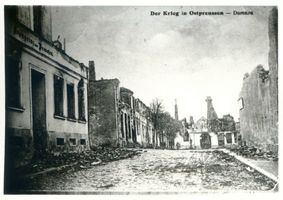 Domnau, Stadt, Kreis Bartenstein Domnau, Kriegszerstörungen Erster Weltkrieg