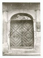 Tilsit, Stadt, Stadtkreis Tilsit Deutsche Straße 68 Tilsit, Deutsche Straße 68, Portal mit ruhendem Löwen, Blaurocksches Haus Tilsit, Blaurocksches Haus