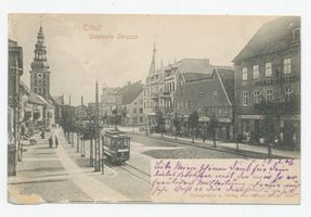 Tilsit, Stadt, Stadtkreis Tilsit Tilsit, Deutsche Straße, zwischen Packhofstraße und Schenkendorfplatz Tilsit, Deutsche Str. zwischen Wasserstr. und Packhofstr.