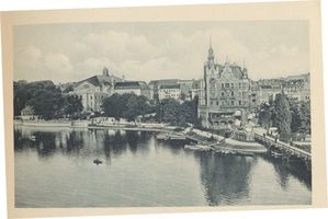 Königsberg (Pr.), Stadtkreis Königsberg Königsberg (Pr.), Schloßteich und Stadthalle Königsberg, Stadthalle