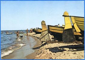 Cadinen, Kreis Elbing Cadinen, Boote am Strand 