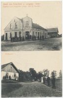 Stahnken, Kreis Lyck Sokolken Kr. Lyck,  Dorfpartie, Gasthaus zum fliegenden Adler 