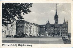 Elbing, Stadt, Stadtkreis Elbing Elbing, Friedrich-Wilhelm-Platz mit Rathaus III 