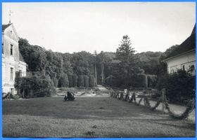 Cadinen, Kreis Elbing Cadinen, Parkpartie hinter dem Gutshaus 