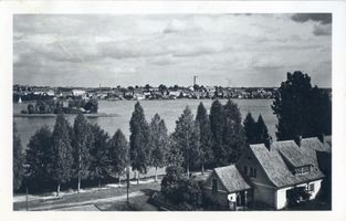 Nikolaiken Kr. Sensburg, Kreis Sensburg Nikolaiken Kr. Sensburg, Gesamtansicht mit Insel XI Masurische Seen