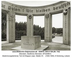 Allenstein, Stadtkreis Allenstein  Allenstein, Abstimmungsdenkmal