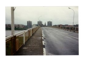 Tilsit, Stadt, Stadtkreis Tilsit Tilsit, Luisen-Brücke, Blick von der Betonbrücke zum Fletcher-Platz 