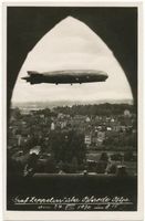 Osterode (Ostpr.), Kreis Osterode Osterode (Ostpr.),  Graf Zeppelin  über der Stadt Osterode, Stadtmotive