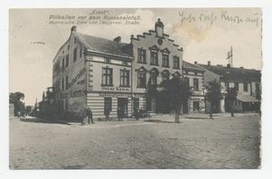 Schloßberg, Kreisstadt, Kreis Schloßberg Pillkallen Kr. Schlossberg, Komm´sche Ecke und Lasdehner Straße vor dem Russeneinfall 