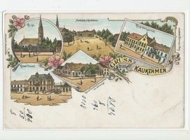 Kuckerneese, Ort, Kreis Elchniederung Kaukehmen, Marktplatz, Kirche, Amtsgericht, Post, Spezialgeschäft für Geschenkartikel (Zeichnungen) 