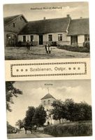Kleinlautersee, Kreis Angerapp Klein Szabienen, Gasthaus, Kirche 