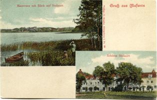 Steinort Kr. Angerburg, Ort, Kreis Angerburg Steinort Kr. Angerburg, Ortsansicht über den Mauersee, Schloss Steinort 