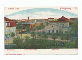 Königsberg (Pr.), Stadtkreis Königsberg Neue Dammgasse Königsberg, Neue Dammgasse, Steueramt, Volks-Brausebad und Turnhalle Königsberg, Badefreuden