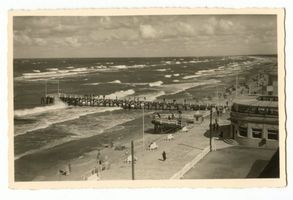 Cranz Kr. Samland, Ort, Kreis Samland Cranz Kr. Samland, Strand mit Hotel zum Elch 