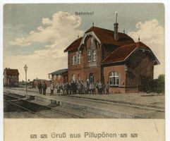 Schloßbach, Kreis Ebenrode Pillupönen Kr. Ebenrode, Bahnhof 