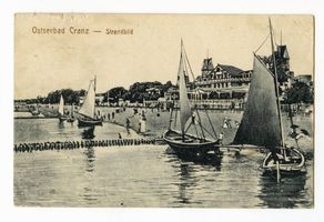 Cranz Kr. Samland, Ort, Kreis Samland Cranz Kr. Samland, Strandbild, Hotel Monopol Cranz, Hotel Monopol