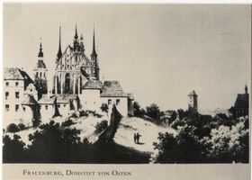Frauenburg, Kreis Braunsberg Frauenburg, Domstift von Osten, Lithographie Frauenburg, Dom