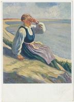  Kurische Nehrung, Mädchen am Haff (Gemälde) Куршская коса, девушка у залива (картина)
