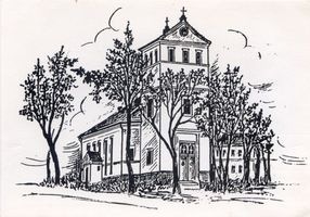 Lötzen, Stadt, Kreis Lötzen Lötzen, Kirche, Zeichnung 