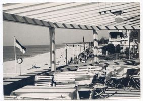 Cranz Kr. Samland, Ort, Kreis Samland Cranz Kr. Samland, Hotel Zum Elch, Terrasse Кранц, р-н Самбия, отель „Эльх , терраса
