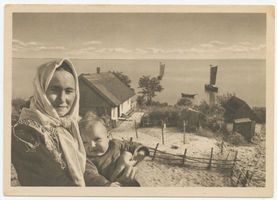  Kurische Nehrung, Dorfbild am Haff 