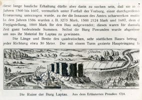 Laptau, Kreis Samland Laptau, Ruine der Burg 