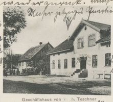 Großrosen, Kreis Johannisburg Groß Rosinsko Kr. Johannisburg, Geschäftshaus Wilh. Teschner 