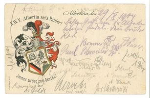 Königsberg (Pr.), Stadtkreis Königsberg Königsberg (Pr.), Karte der Akademischen Verbindung Albertia im Rothenburger V.S.V. Königsberg, Studentenverbindungen, Korporationen