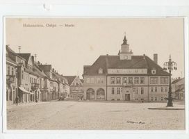 Hohenstein Kr. Osterode, Stadt, Kreis Osterode Hohenstein i. Ostpr., Marktplatz und Rathaus II 