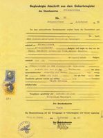 Johannisburg, Kreis Johannisburg Fischerstraße 14 Johannisburg, Geburtsurkunde Clara Johanna Teichert, Abschrift Johannisburg (Kreis), nicht verortete Bildmotive