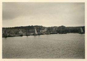 Nidden, Kreis Memel Nidden, Blick auf Nidden vom Dampfer aus II Nidden, Landschaft - Ostsee - Umgebung
