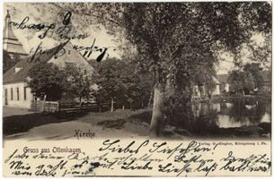 Groß Ottenhagen, Kreis Samland Groß Ottenhagen, Ortsansicht mit Kirche Гросс Оттенхаген, вид местности с церковью