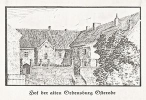 Osterode (Ostpr.), Kreis Osterode Osterode (Ostpr.), Altes Schloss, Schlosshof, Zeichnung 
