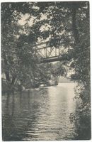Niedersee, Kreis Sensburg Niedersee, See mit Eisenbahnbrücke II 