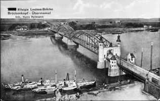 Tilsit, Stadt, Stadtkreis Tilsit Tilsit, Luisen-Brücke, Blick vom Turm der Deutschen Kirche V Tilsit, Luisen-Brücke