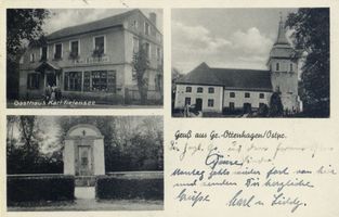 Groß Ottenhagen, Kreis Samland Groß Ottenhagen, Gasthaus, Kirche, Denkmal Гросс Оттенхаген, трактир, церковь, памятник