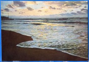  Ostpreußen, Abendstimmung am Ostseestrand I 