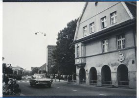 Memel, Stadt, Stadtkreis Memel Memel, Alte Sparkasse und Börsenbrücke 