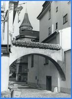 Königsberg (Pr.), Stadtkreis Königsberg Am blauen Turm Königsberg (Pr.), Am blauen Turm, Pregelbogen (Buttertor), Blick zum Dom Кёнигсберг (Пр.), у Голубой башни, арка Прегеля (Масляные ворота), вид на кафедральный собор