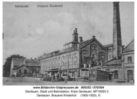 Gerdauen, Stadt und Bahnstation, Kreis Gerdauen 