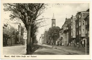 Memel, Stadt, Stadtkreis Memel Memel, Adolf-Hitler-Straße mit Postamt II 