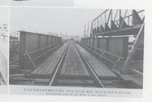 Nautzken, Kreis Labiau Nautzken, Eisenbahnbrücke aus Stahl 48 bei Nautzken 