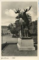 Gumbinnen, Stadt, Kreis Gumbinnen Magazinplatz Gumbinnen, Elchstandbild IX Gumbinnen, Elchdenkmal