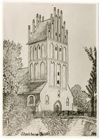 Stockheim, Kreis Bartenstein Stockheim, Kirche, Zeichnung Штокхайм, церковь, рисунок