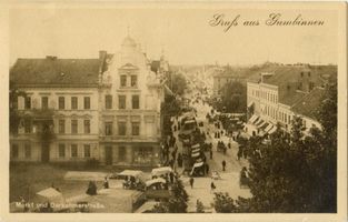 Gumbinnen, Stadt, Kreis Gumbinnen Gumbinnen, Markt und Darkehmerstraße 