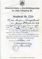 Königsberg (Pr.), Stadtkreis Königsberg Königsberg (Pr.), Grabbrief Кёнигсберг (Пр.), погребальное письмо