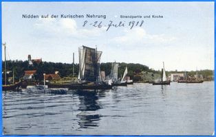 Nidden, Kreis Memel Nidden, Strandpartie und Kirche Нидден, пляж и церковь